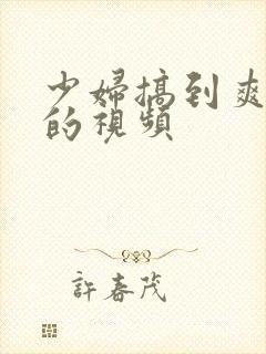 少妇搞到爽高潮的视频