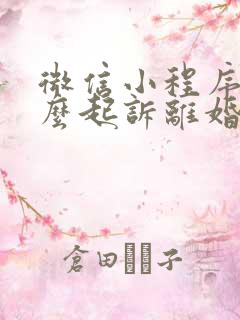 微信小程序里怎么起诉离婚