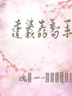 老婆生气了怎么道歉的句子