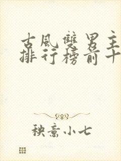 古风双男主小说排行榜前十名