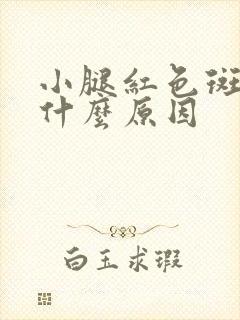 小腿红色斑点是什么原因