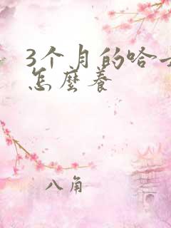 3个月的哈士奇怎么养