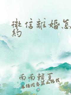 微信离婚怎么预约