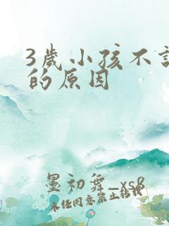 3岁小孩不说话的原因