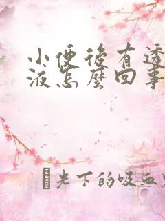 小便后有透明粘液怎么回事