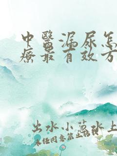 中医漏尿怎么治疗最有效方法