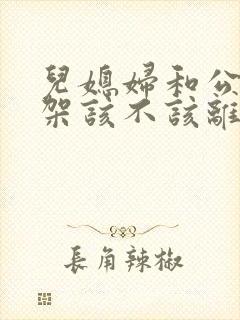 儿媳妇和公公吵架该不该离婚