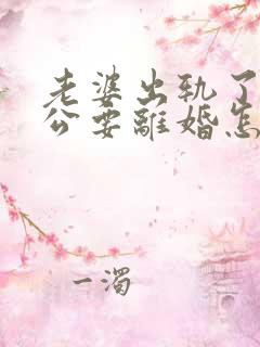 老婆出轨了,老公要离婚怎样挽回