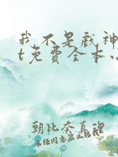 我不是戏神txt免费全本小说