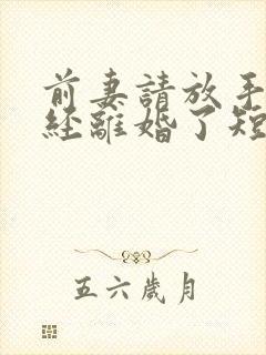 前妻请放手我已经离婚了短剧免费观看