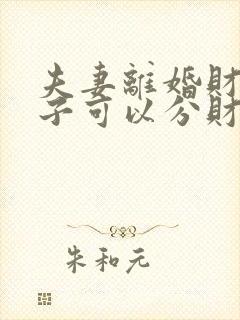 夫妻离婚财产孩子可以分财产吗