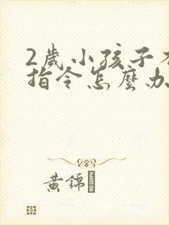 2岁小孩子不听指令怎么办