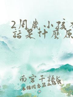 2周岁小孩不说话是什么原因