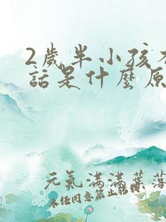 2岁半小孩不说话是什么原因