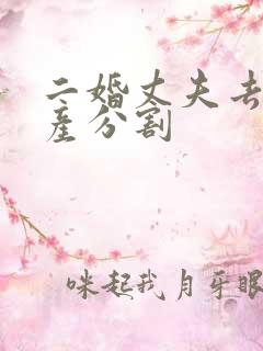 二婚丈夫去世遗产分割