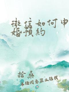 微信如何申请离婚预约