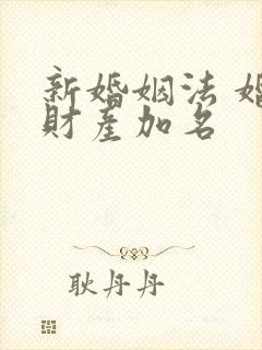 新婚姻法 婚前财产加名