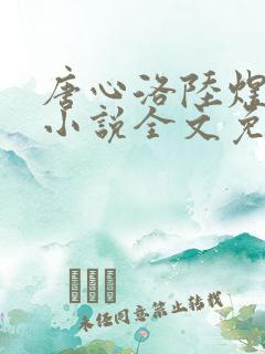 唐心洛陆煜宸的小说全文免费阅读