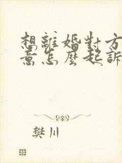 想离婚对方不同意怎么起诉