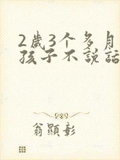 2岁3个多月的孩子不说话怎么回事