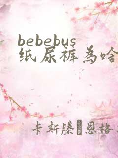 bebebus纸尿裤为啥很少人穿