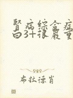 肾病综合症尿蛋白3+很严重吗