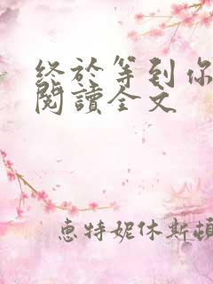 终于等到你免费阅读全文