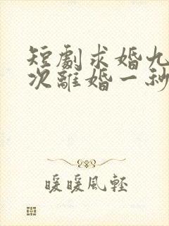 短剧求婚九十九次离婚一秒钟