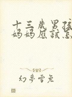 十三岁男孩叛逆妈妈应该怎么办