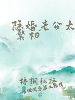 隐婚老公太神秘 繁初