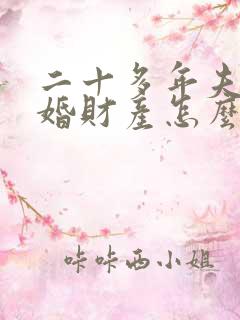 二十多年夫妻离婚财产怎么分割