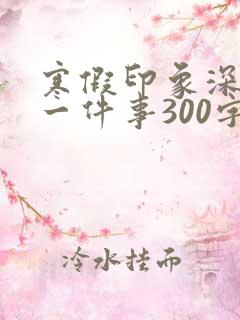 寒假印象深刻的一件事300字作文