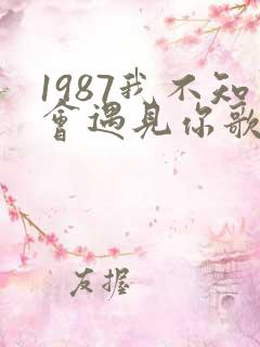 1987我不知会遇见你歌词是什么意思