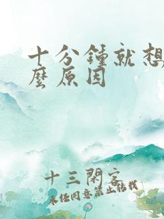 十分钟就想尿什么原因