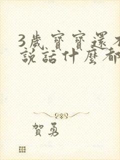 3岁宝宝还不会说话什么都听得懂