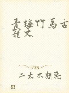 青梅竹马古言甜宠文