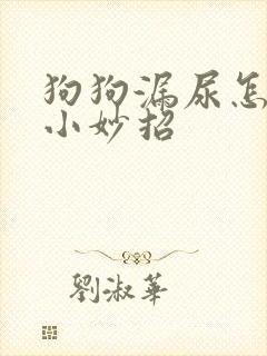 狗狗漏尿怎么办小妙招