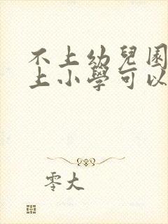 不上幼儿园直接上小学可以吗