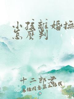 小孩离婚抚养权怎么判