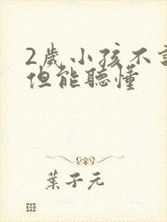 2岁小孩不说话但能听懂