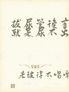 拔尿管后有尿意就是尿不出来