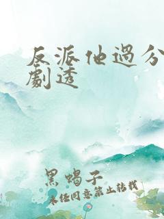 反派他过分美丽剧透