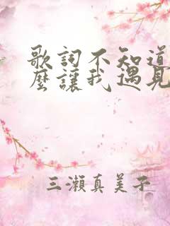 歌词不知道为什么让我遇见了你是什么歌