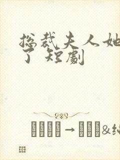 总裁夫人她重生了 短剧