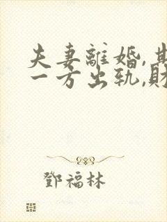 夫妻离婚,其中一方出轨,财产该如何分配