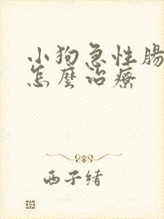 小狗急性肠胃炎怎么治疗