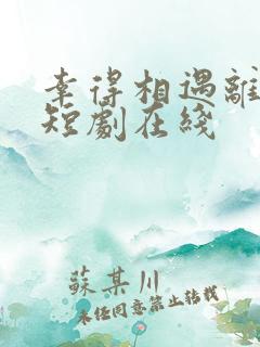 幸得相遇离婚时短剧在线