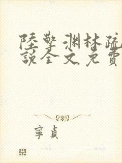 陆擎渊林疏月小说全文免费