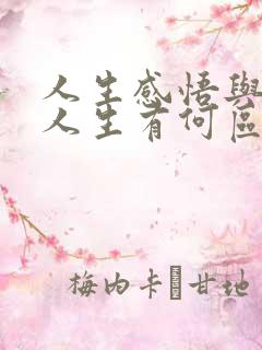 人生感悟与感悟人生有何区别?