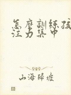 怎么训练孩子专注力集中